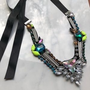 Jewelry - neon crystal hand sewn bib necklace Jewelry - neon crystal hand sewn bib necklace